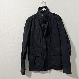 Relwen Mens Cotton Lightweight Chore Field Jacket Size Large Navy Blue